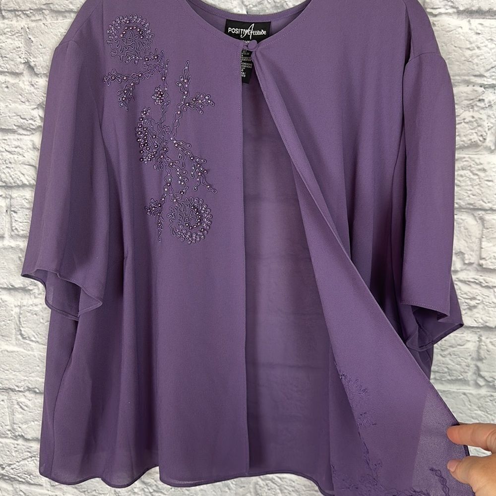 Positive Attitude Purple Dress Two Piece Set Size 24 - Picture 8 of 13